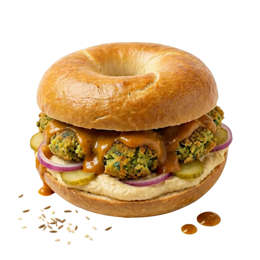 Falafel Hummus Bagel